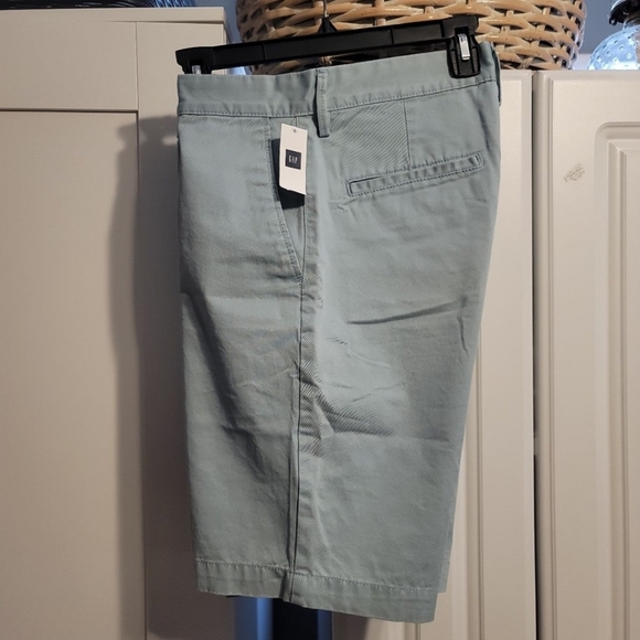 NWT Gap Men's Chino Shorts Sz 30 Island Blue Khakis Twill Flat Front Casual - Picture 5 of 7